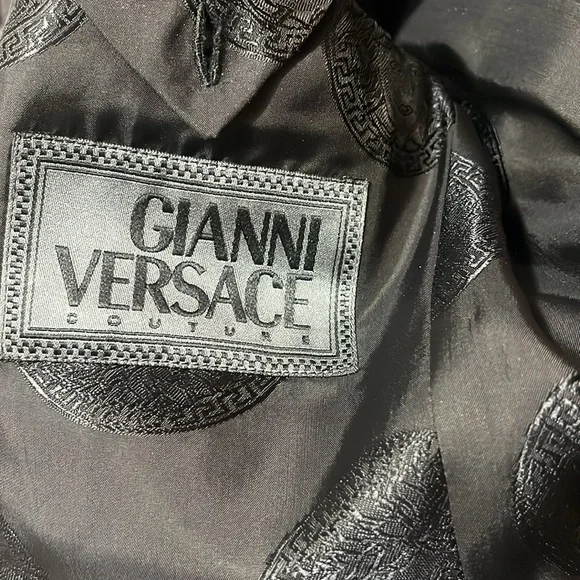 Versace Medusa Head Interior Lining Men's Black Blazer Sz 42R Sport Coat
